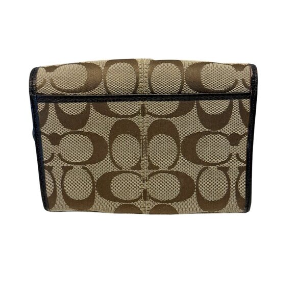 Coach Wallet Women's Brown Leather Signature C Logo Monogram Bifold Vintage - Picture 2 of 10